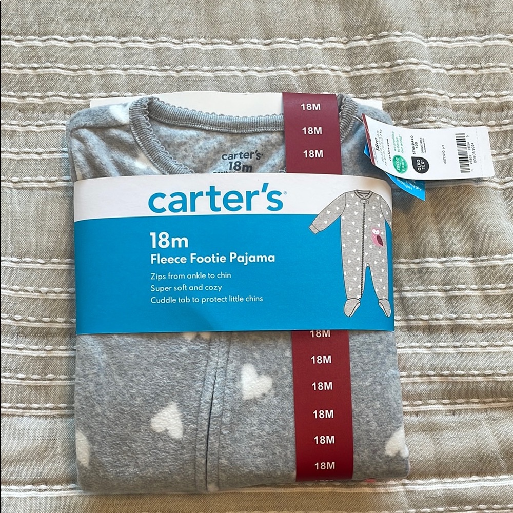 Carter's Gray Fleece Footie Pajama